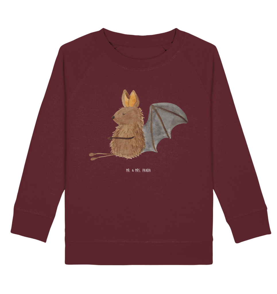 Organic Kinder Pullover Fledermaus sitzend Kinder Pullover, Kinder Sweatshirt, Jungen, Mädchen, süße Tiermotive, gute Laune, lustige Sprüche, Tiere, Fledermaus, Fledermäuse, Motivation, entspannen
