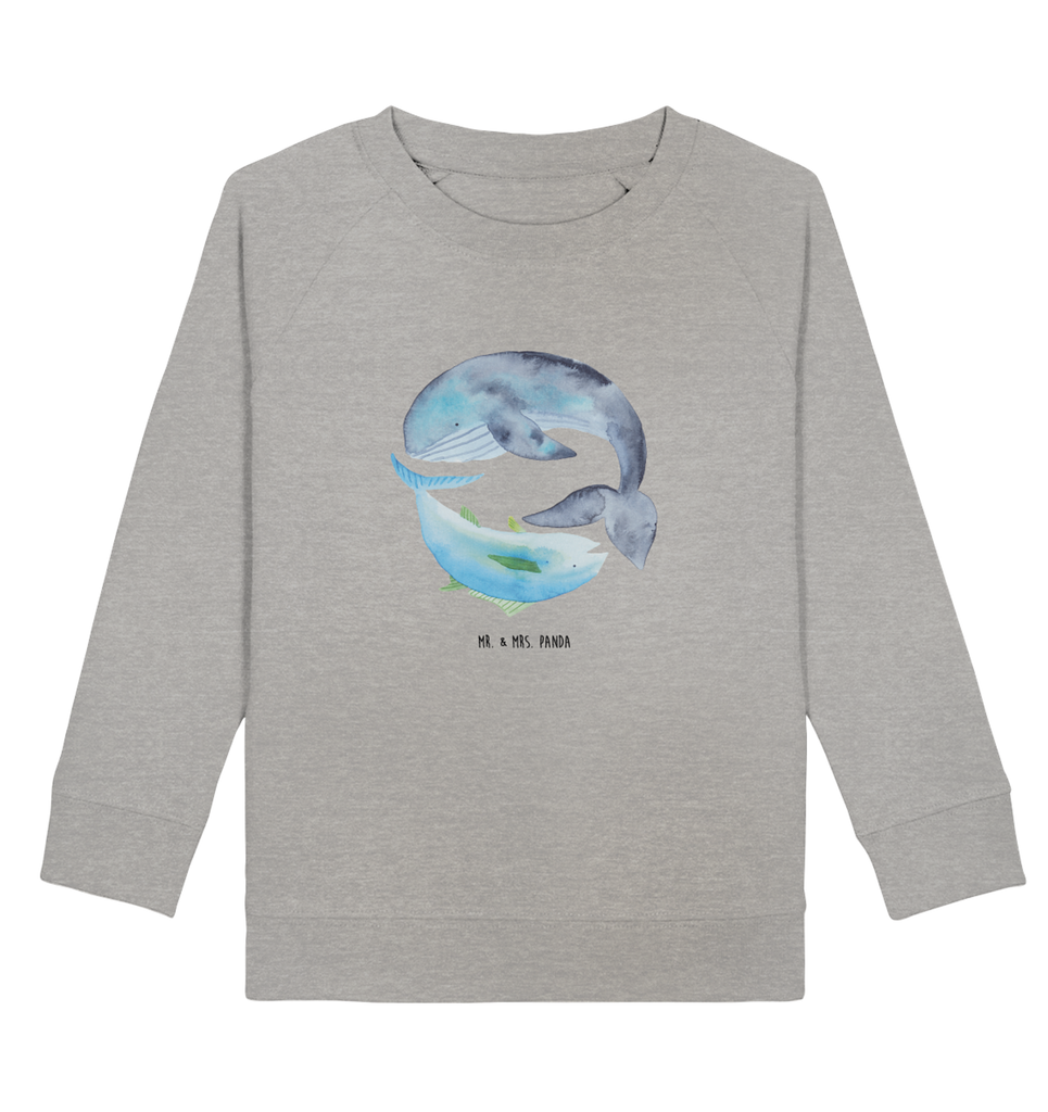 Organic Kinder Pullover Walfisch & Thunfisch Kinder Pullover, Kinder Sweatshirt, Jungen, Mädchen, süße Tiermotive, gute Laune, lustige Sprüche, Tiere, Wal, Wahl, Tunfisch, Wortwitz lustig, Spruch lustig, Flachwitz, Witz, Spruch des Tages, Flachwitz Geschenk