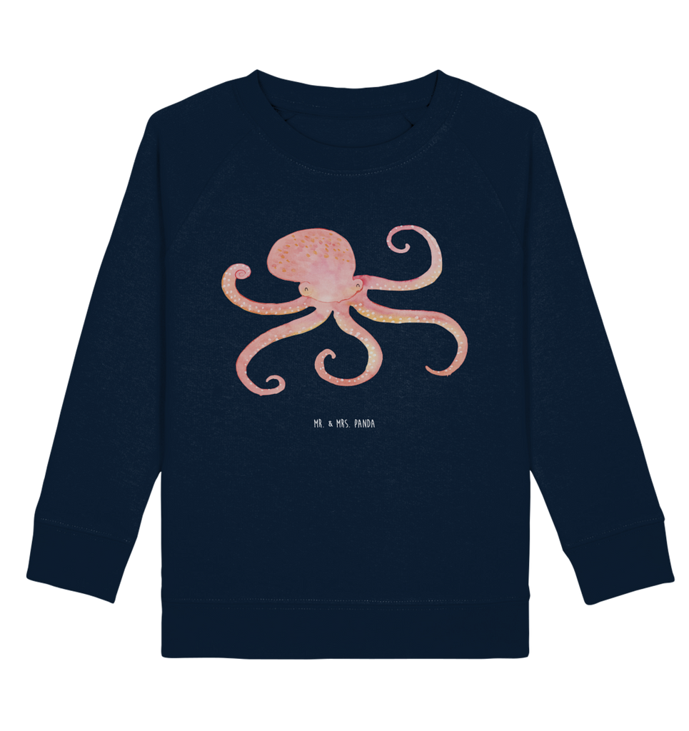 Organic Kinder Pullover Tintenfisch Kinder Pullover, Kinder Sweatshirt, Jungen, Mädchen, süße Tiermotive, gute Laune, lustige Sprüche, Tiere, Meer, Meerestier, Krake, Tintenfisch, Arme, Wasser, Ozean