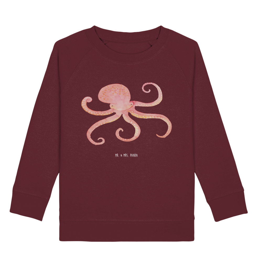 Organic Kinder Pullover Tintenfisch Kinder Pullover, Kinder Sweatshirt, Jungen, Mädchen, süße Tiermotive, gute Laune, lustige Sprüche, Tiere, Meer, Meerestier, Krake, Tintenfisch, Arme, Wasser, Ozean
