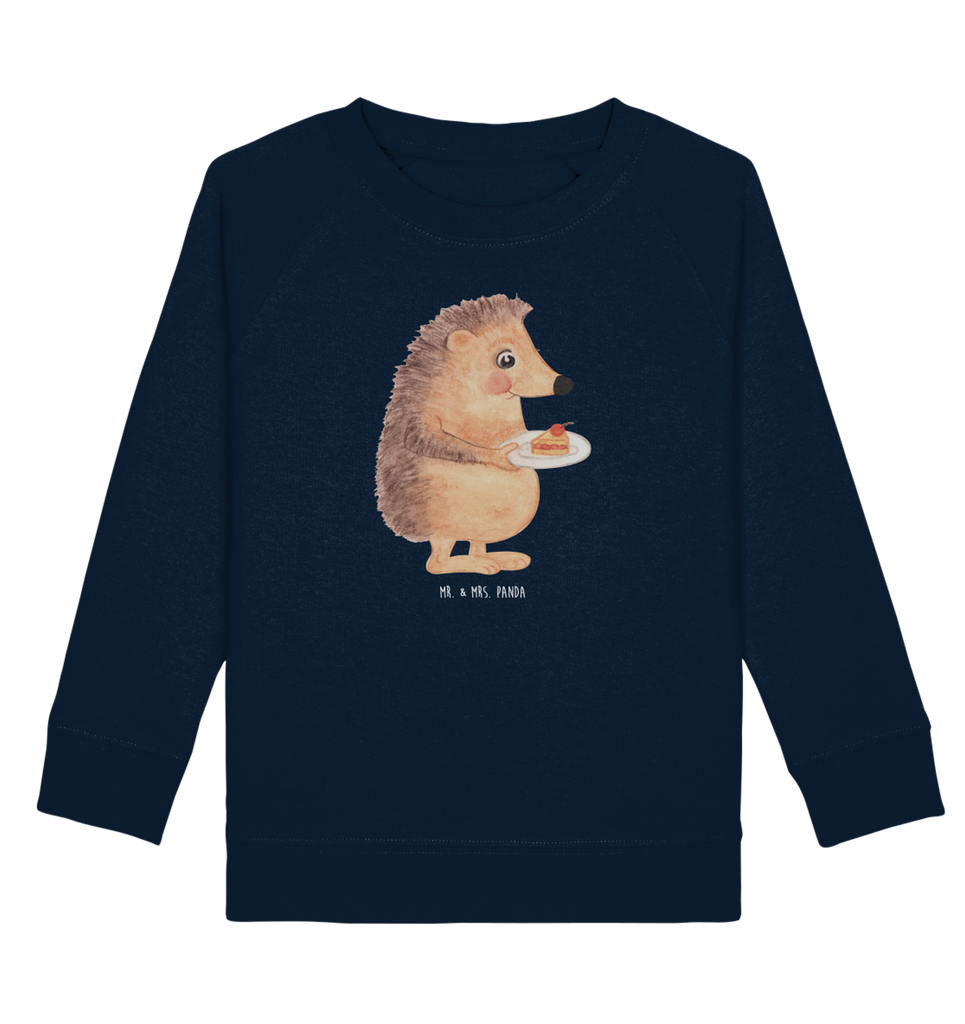 Organic Kinder Pullover Igel mit Kuchenstück Kinder Pullover, Kinder Sweatshirt, Jungen, Mädchen, süße Tiermotive, gute Laune, lustige Sprüche, Tiere, Igel, Essen Spruch, Kuchen, Backen Geschenk, Kuchen backen, Einladung Party, Geburtstagskuchen, Torte