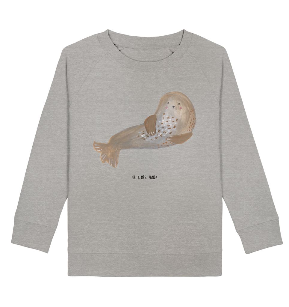 Organic Kinder Pullover Robbe lachend Kinder Pullover, Kinder Sweatshirt, Jungen, Mädchen, süße Tiermotive, gute Laune, lustige Sprüche, Tiere, Robbe, Robben, Seehund, Strand, Meerestier, Ostsee, Nordsee