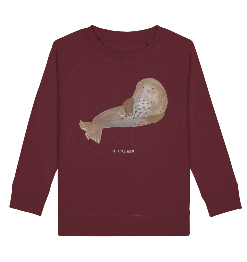 Organic Kinder Pullover Robbe lachend Kinder Pullover, Kinder Sweatshirt, Jungen, Mädchen, süße Tiermotive, gute Laune, lustige Sprüche, Tiere, Robbe, Robben, Seehund, Strand, Meerestier, Ostsee, Nordsee