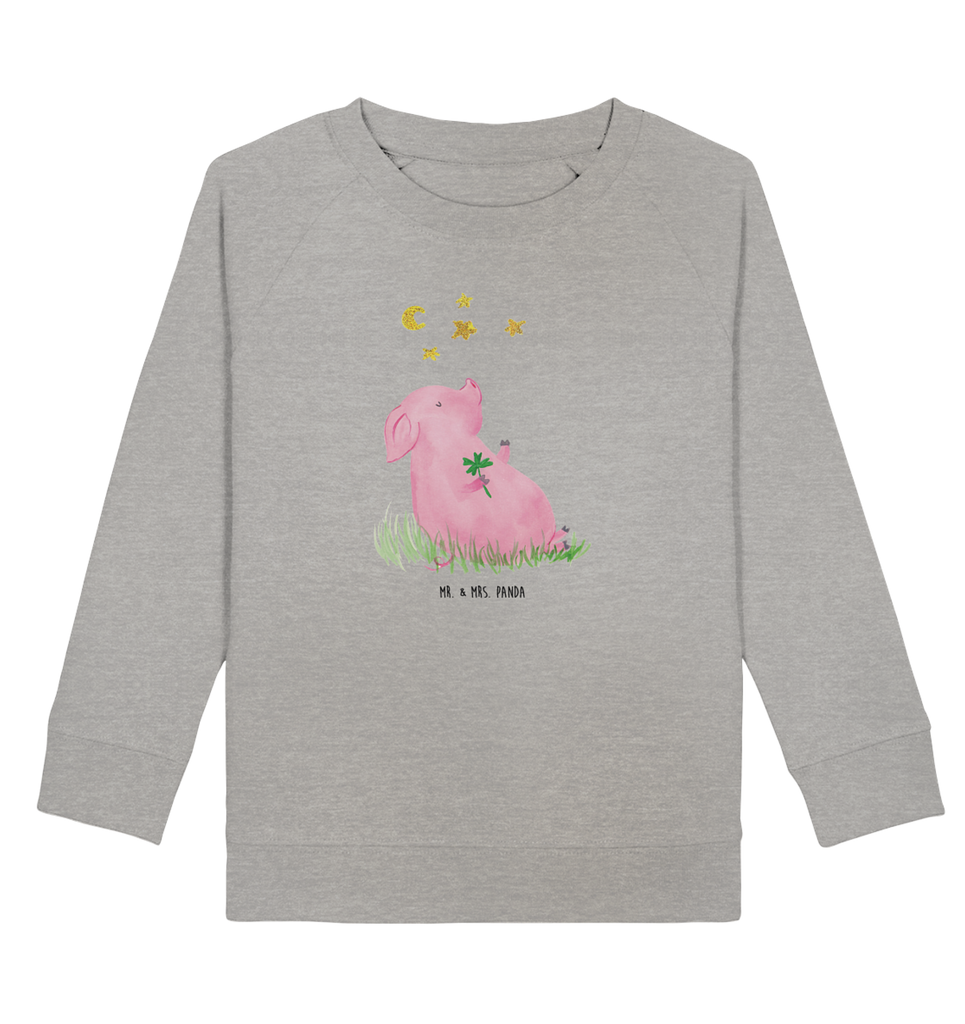 Organic Kinder Pullover Glücksschwein Kinder Pullover, Kinder Sweatshirt, Jungen, Mädchen, süße Tiermotive, gute Laune, lustige Sprüche, Tiere, Glücksschwein. Glück, Schwein, Schweinchen, Sterne, Sernchen, Ziele, Träume, Motivation, Glücksbringer