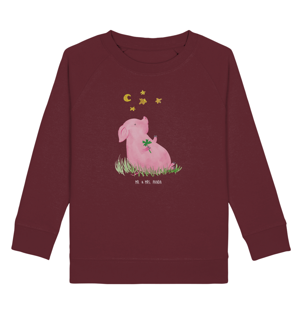 Organic Kinder Pullover Glücksschwein Kinder Pullover, Kinder Sweatshirt, Jungen, Mädchen, süße Tiermotive, gute Laune, lustige Sprüche, Tiere, Glücksschwein. Glück, Schwein, Schweinchen, Sterne, Sernchen, Ziele, Träume, Motivation, Glücksbringer