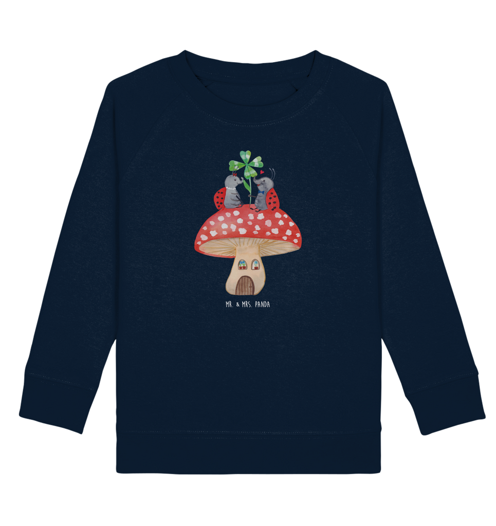 Organic Kinder Pullover Marienkäfer Paar Fliegenpilz Kinder Pullover, Kinder Sweatshirt, Jungen, Mädchen, süße Tiermotive, gute Laune, lustige Sprüche, Tiere, Haus, Wohnung, zuhause, Fliegenpilz, Marienkäfer, Fleigenpilzhaus
