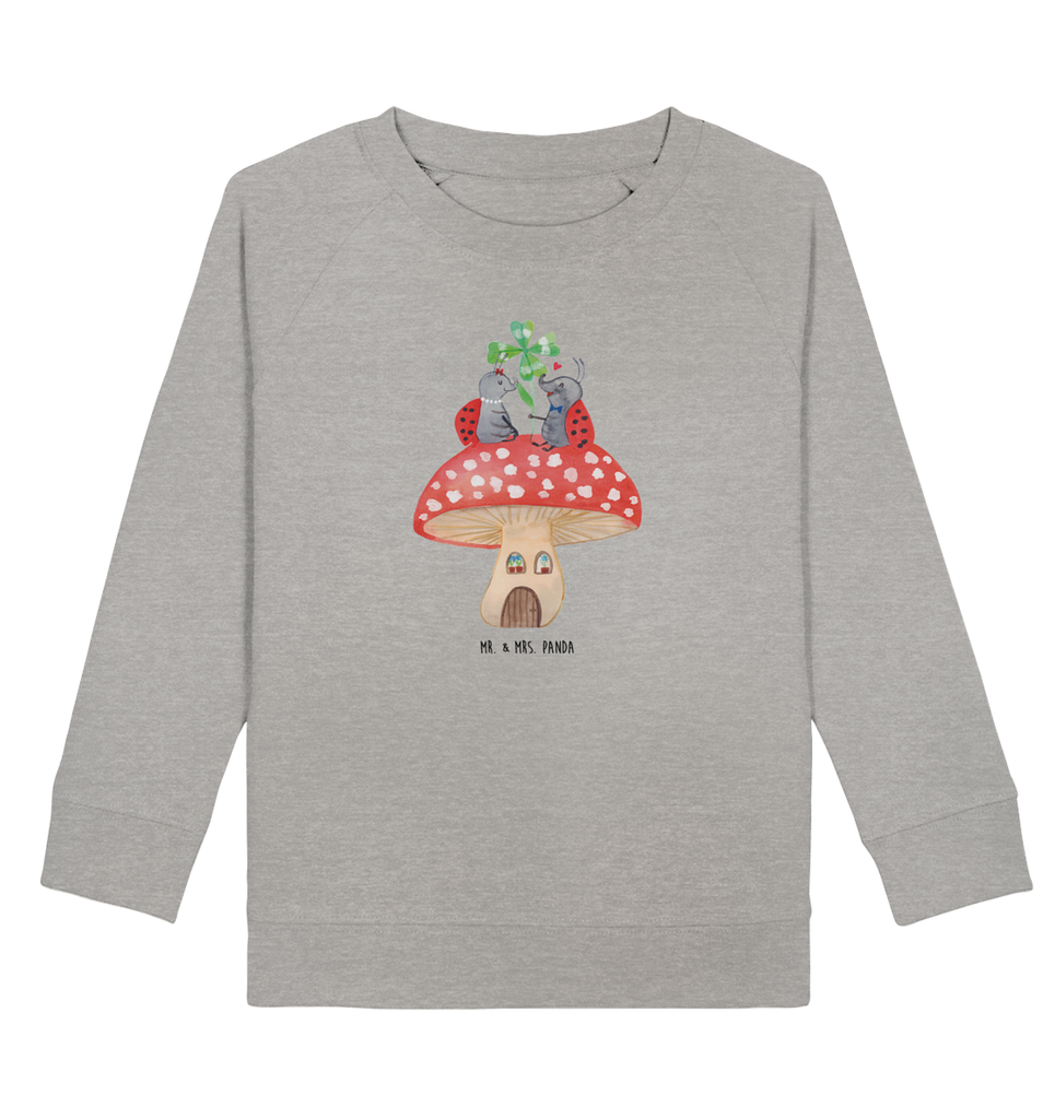 Organic Kinder Pullover Marienkäfer Paar Fliegenpilz Kinder Pullover, Kinder Sweatshirt, Jungen, Mädchen, süße Tiermotive, gute Laune, lustige Sprüche, Tiere, Haus, Wohnung, zuhause, Fliegenpilz, Marienkäfer, Fleigenpilzhaus