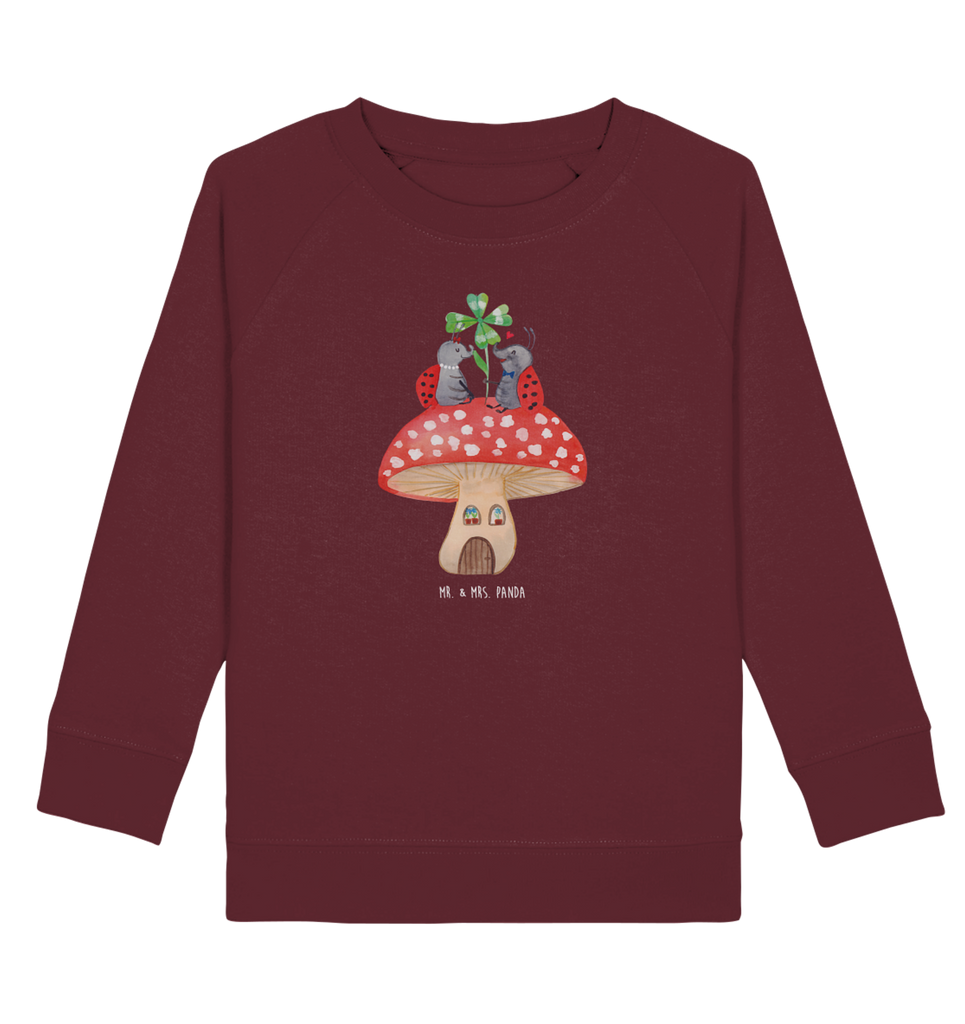 Organic Kinder Pullover Marienkäfer Paar Fliegenpilz Kinder Pullover, Kinder Sweatshirt, Jungen, Mädchen, süße Tiermotive, gute Laune, lustige Sprüche, Tiere, Haus, Wohnung, zuhause, Fliegenpilz, Marienkäfer, Fleigenpilzhaus