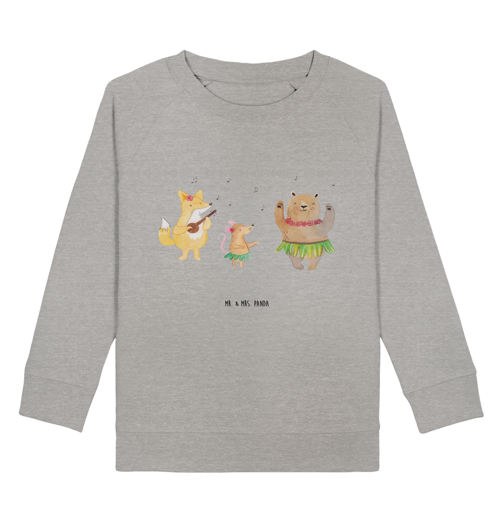 Organic Kinder Pullover Waldtiere Aloha Kinder Pullover, Kinder Sweatshirt, Jungen, Mädchen, süße Tiermotive, gute Laune, lustige Sprüche, Tiere, Wald, Waldtiere, Musik, Aloha, Bär, Hase, Igel, Tanzen, Leben, Lachen