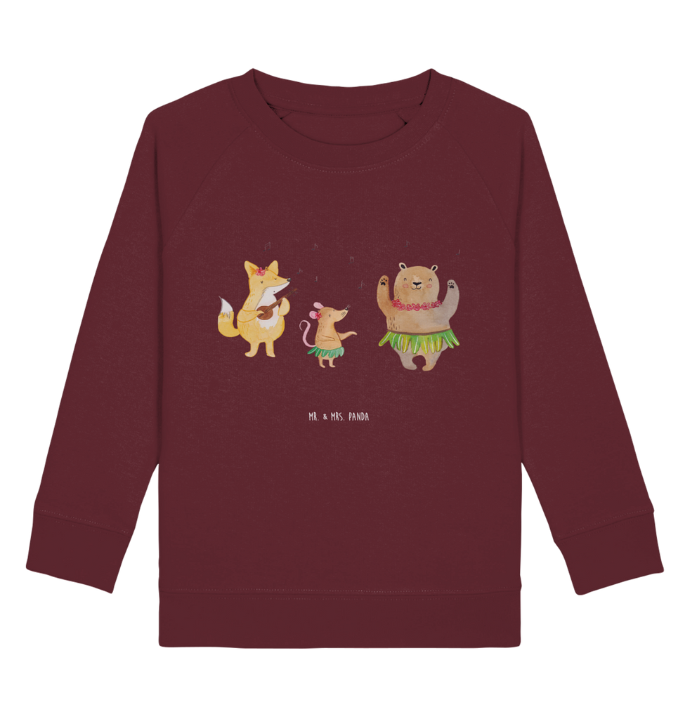 Organic Kinder Pullover Waldtiere Aloha Kinder Pullover, Kinder Sweatshirt, Jungen, Mädchen, süße Tiermotive, gute Laune, lustige Sprüche, Tiere, Wald, Waldtiere, Musik, Aloha, Bär, Hase, Igel, Tanzen, Leben, Lachen