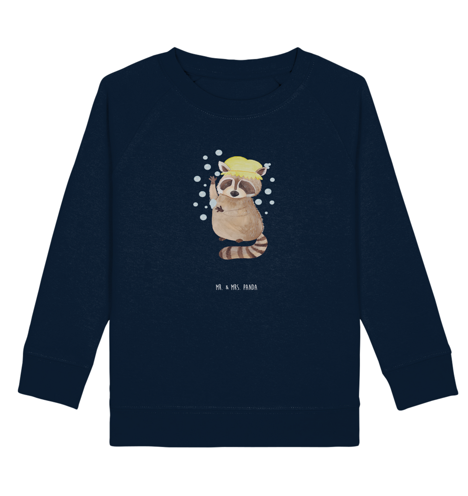 Organic Kinder Pullover Waschbär Kinder Pullover, Kinder Sweatshirt, Jungen, Mädchen, süße Tiermotive, gute Laune, lustige Sprüche, Tiere, Waschbär, Tagträumen, Plan, Fröhlich, waschen, Seifenblasen