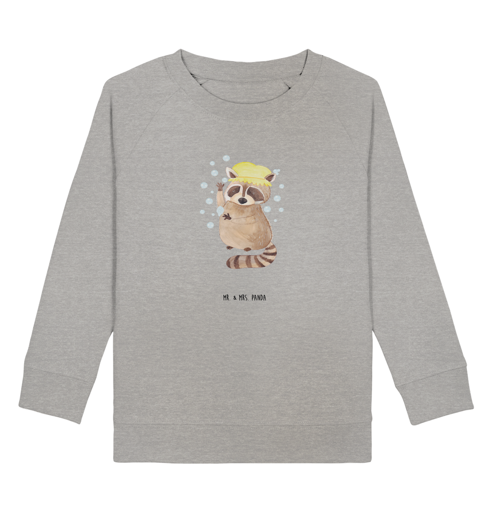 Organic Kinder Pullover Waschbär Kinder Pullover, Kinder Sweatshirt, Jungen, Mädchen, süße Tiermotive, gute Laune, lustige Sprüche, Tiere, Waschbär, Tagträumen, Plan, Fröhlich, waschen, Seifenblasen