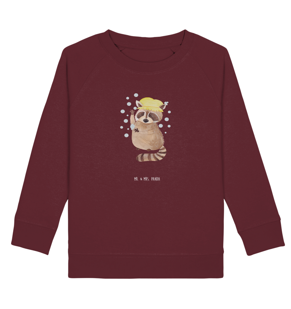 Organic Kinder Pullover Waschbär Kinder Pullover, Kinder Sweatshirt, Jungen, Mädchen, süße Tiermotive, gute Laune, lustige Sprüche, Tiere, Waschbär, Tagträumen, Plan, Fröhlich, waschen, Seifenblasen
