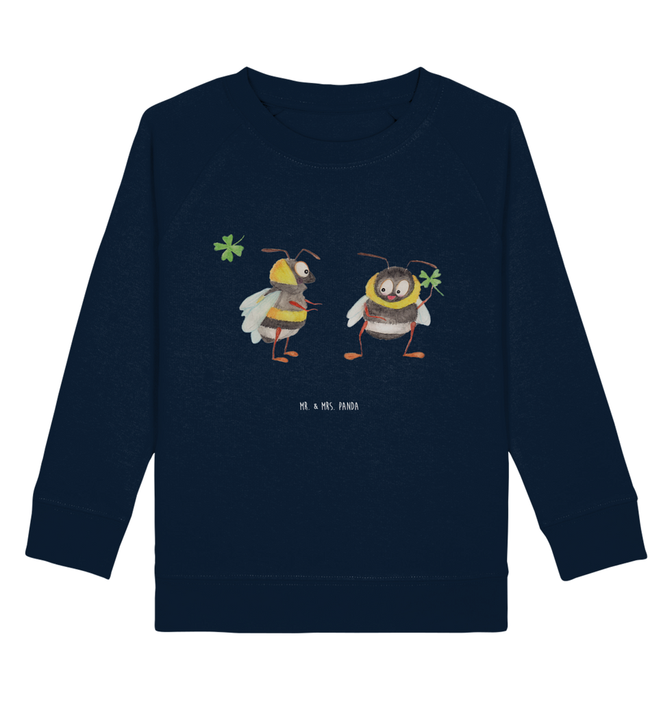 Organic Kinder Pullover Hummeln mit Kleeblatt Kinder Pullover, Kinder Sweatshirt, Jungen, Mädchen, süße Tiermotive, gute Laune, lustige Sprüche, Tiere, Hummel, Biene, Spruch positiv, Biene Deko, Spruch schön, glücklich sein, glücklich werden, Spruch fröhlich