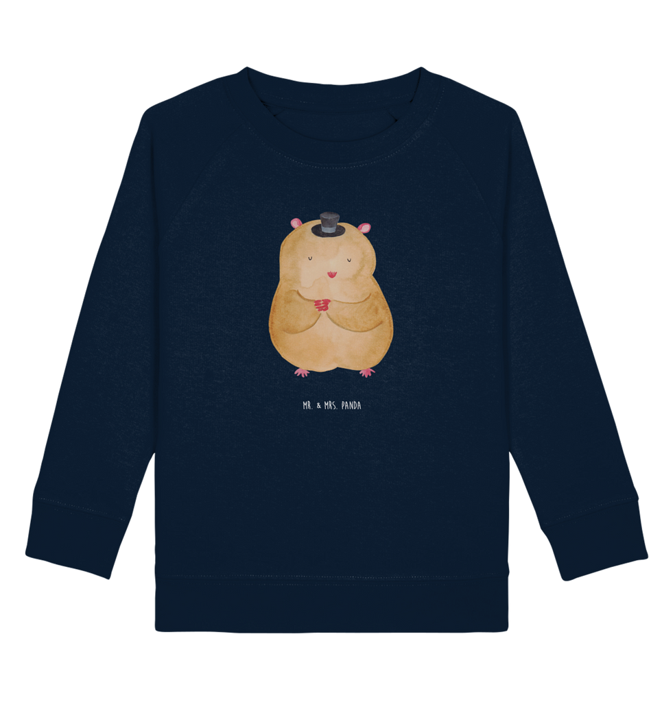 Organic Kinder Pullover Hamster mit Hut Kinder Pullover, Kinder Sweatshirt, Jungen, Mädchen, süße Tiermotive, gute Laune, lustige Sprüche, Tiere, Hamster, Hut, Magier, Zylinder, Zwerghamster, Zauberer, Houdini