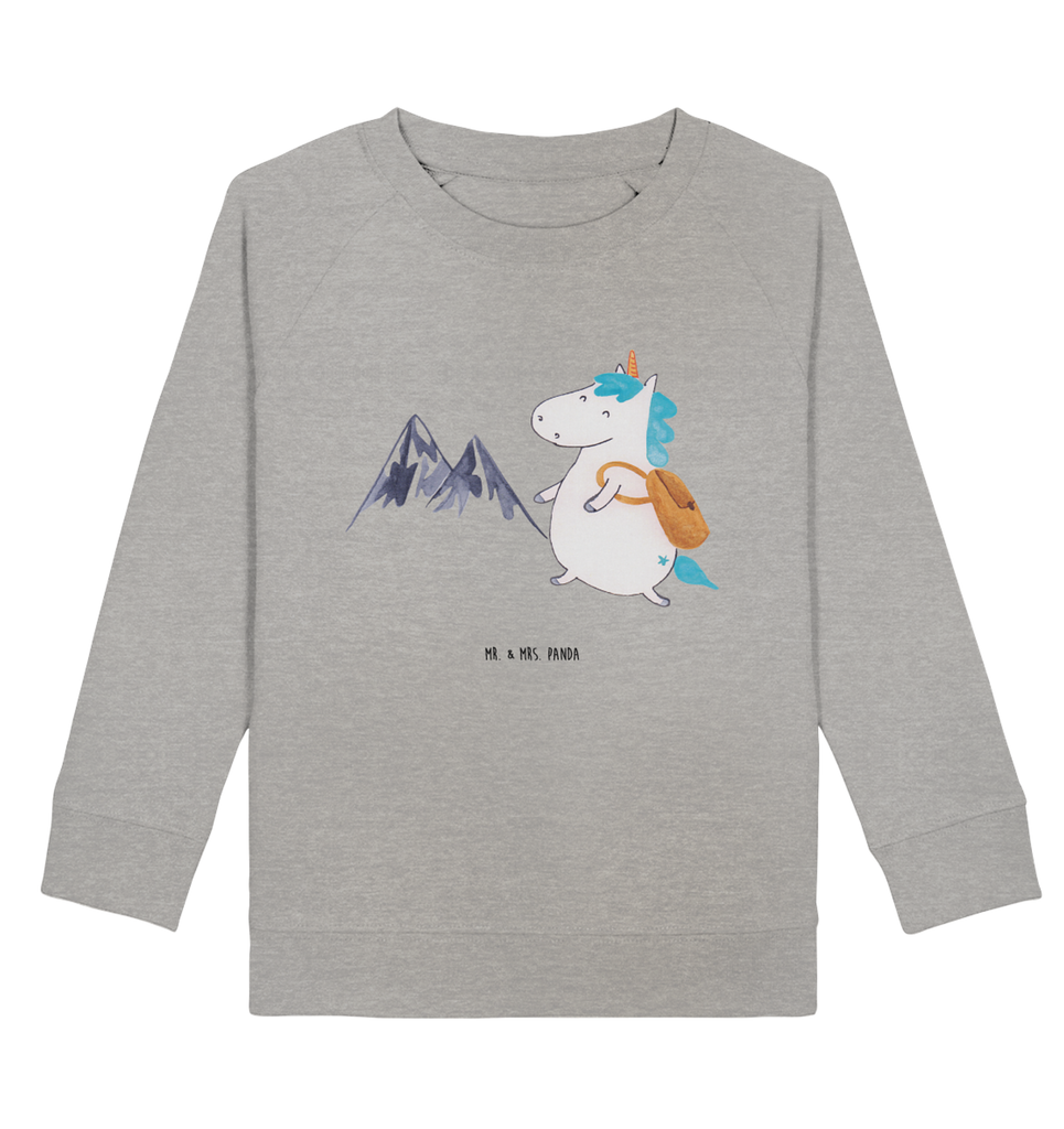Organic Kinder Pullover Einhorn Bergsteiger Kinder Pullover, Kinder Sweatshirt, Jungen, Mädchen, Einhorn, Einhörner, Einhorn Deko, Pegasus, Unicorn, Bergsteiger, Abenteuer, Berge, Abenteurer, Weltenbummler, Weltreise, Reisen, Urlaub, Entdecker