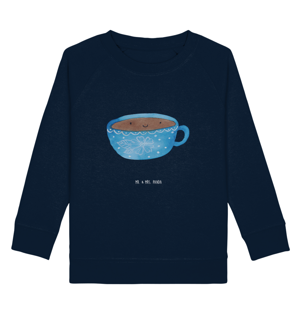 Organic Kinder Pullover Kaffee Tasse Kinder Pullover, Kinder Sweatshirt, Jungen, Mädchen, süße Tiermotive, gute Laune, lustige Sprüche, Tiere, Kaffee, Tasse, Liebe, Geschmack, Genuss, Glücklich