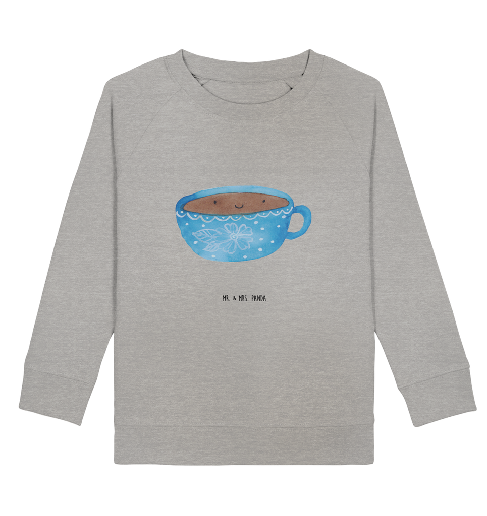Organic Kinder Pullover Kaffee Tasse Kinder Pullover, Kinder Sweatshirt, Jungen, Mädchen, süße Tiermotive, gute Laune, lustige Sprüche, Tiere, Kaffee, Tasse, Liebe, Geschmack, Genuss, Glücklich