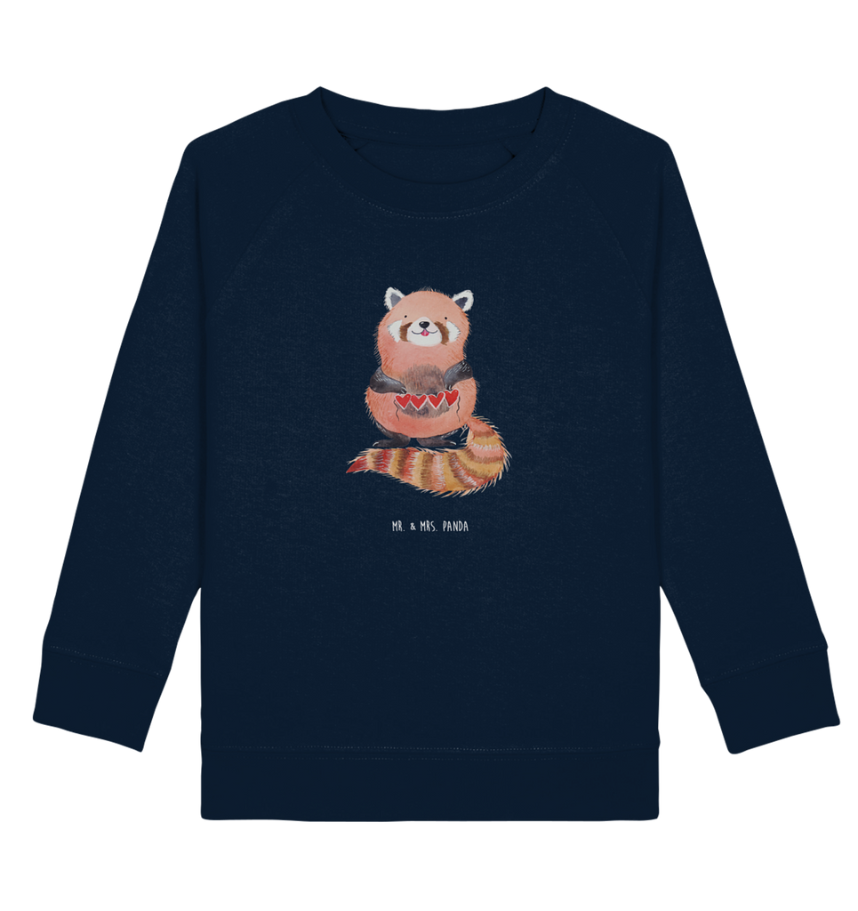 Organic Kinder Pullover Roter Panda Kinder Pullover, Kinder Sweatshirt, Jungen, Mädchen, süße Tiermotive, gute Laune, lustige Sprüche, Tiere, Panda, Liebe, Rot, Herz, Liebling, Lieblingsmensch