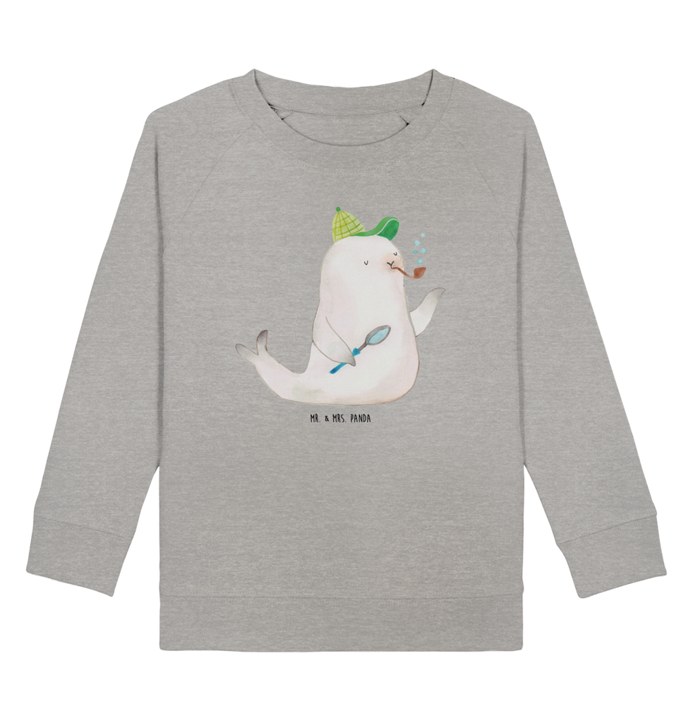 Organic Kinder Pullover Robbe Sherlock Kinder Pullover, Kinder Sweatshirt, Jungen, Mädchen, süße Tiermotive, gute Laune, lustige Sprüche, Tiere