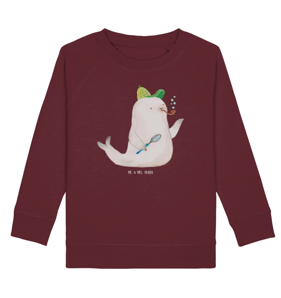 Organic Kinder Pullover Robbe Sherlock Kinder Pullover, Kinder Sweatshirt, Jungen, Mädchen, süße Tiermotive, gute Laune, lustige Sprüche, Tiere