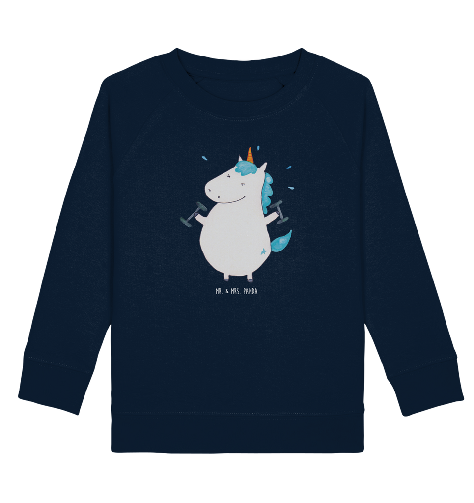 Organic Kinder Pullover Einhorn Fitness Kinder Pullover, Kinder Sweatshirt, Jungen, Mädchen, Einhorn, Einhörner, Einhorn Deko, Pegasus, Unicorn, Gym, Fitness, Fitnessstudio, Diät, Abnehmen, Sport, Pumpen, Geräte, Sixpack