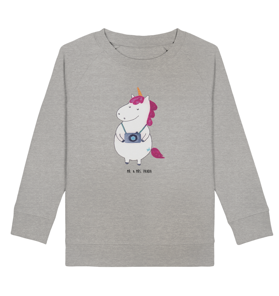 Organic Kinder Pullover Einhorn Fotograf Kinder Pullover, Kinder Sweatshirt, Jungen, Mädchen, Einhorn, Einhörner, Einhorn Deko, Pegasus, Unicorn, Fotograf, Fotografie, Kamera, Reisen, Weltreise, Weltenbummler, Urlaub, Tourist, Kurztrip, Reise, Städtereise