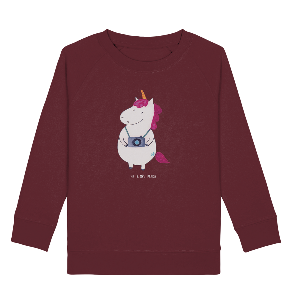 Organic Kinder Pullover Einhorn Fotograf Kinder Pullover, Kinder Sweatshirt, Jungen, Mädchen, Einhorn, Einhörner, Einhorn Deko, Pegasus, Unicorn, Fotograf, Fotografie, Kamera, Reisen, Weltreise, Weltenbummler, Urlaub, Tourist, Kurztrip, Reise, Städtereise