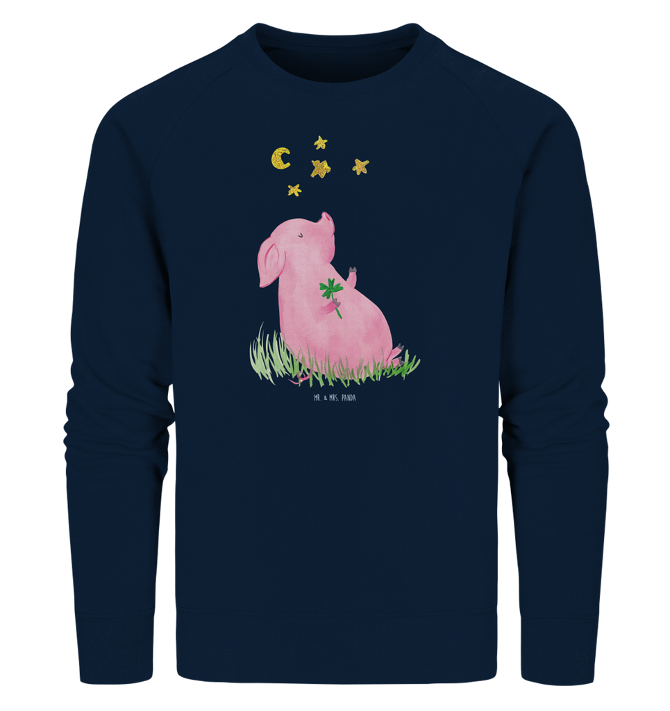 Organic Pullover Glücksschwein Pullover, Pullover Männer, Pullover Frauen, Sweatshirt, Sweatshirt Männer, Sweatshirt Frauen, Unisex, süße Tiermotive, gute Laune, lustige Sprüche, Tiere, Glücksschwein. Glück, Schwein, Schweinchen, Sterne, Sernchen, Ziele, Träume, Motivation, Glücksbringer