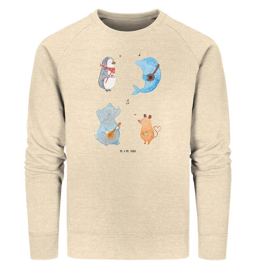 Organic Pullover Big Band Pullover, Pullover Männer, Pullover Frauen, Sweatshirt, Sweatshirt Männer, Sweatshirt Frauen, Unisex, Tiermotive, Gute Laune, lustige Sprüche, Tiere, Hund, Pinguin, Maus, Elefant, Delfin, Gitarre, Band, Triangel, Musikanten, Musik
