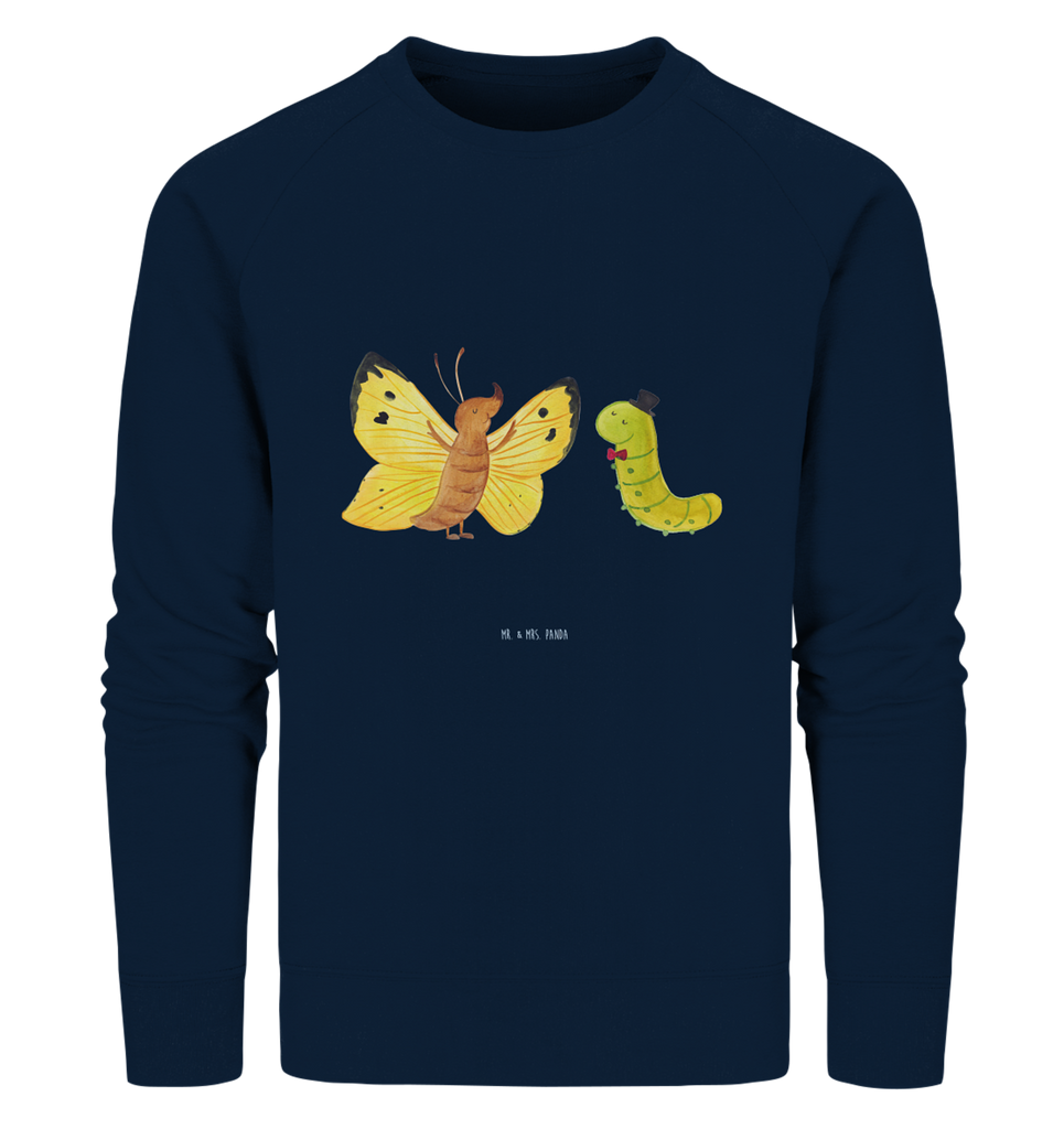 Organic Pullover Raupe & Schmetterling Pullover, Pullover Männer, Pullover Frauen, Sweatshirt, Sweatshirt Männer, Sweatshirt Frauen, Unisex, Tiermotive, Gute Laune, lustige Sprüche, Tiere, Raupe, Schmetterling, Zitronenfalter, Entwicklung, Erwachsen werden, Kokon, Hut, Hütchen, Schönheit, Aufwachsen