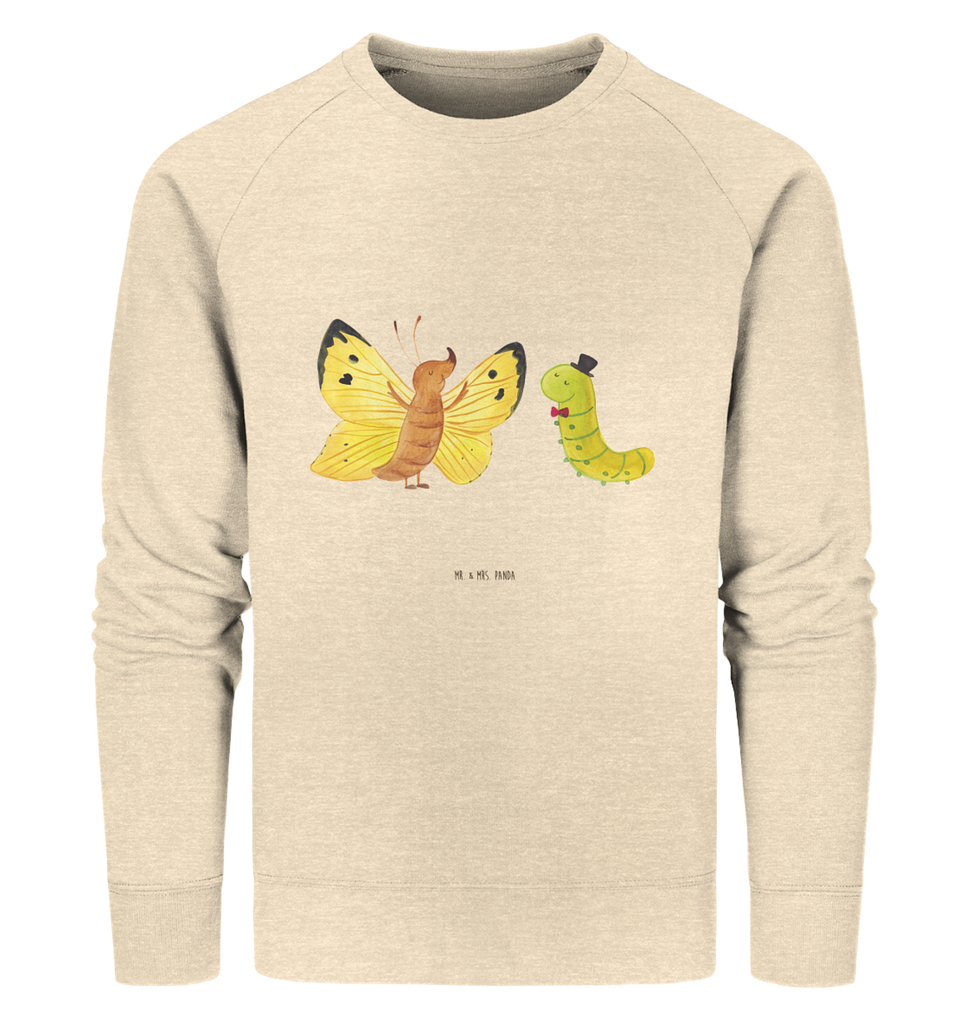 Organic Pullover Raupe & Schmetterling Pullover, Pullover Männer, Pullover Frauen, Sweatshirt, Sweatshirt Männer, Sweatshirt Frauen, Unisex, Tiermotive, Gute Laune, lustige Sprüche, Tiere, Raupe, Schmetterling, Zitronenfalter, Entwicklung, Erwachsen werden, Kokon, Hut, Hütchen, Schönheit, Aufwachsen