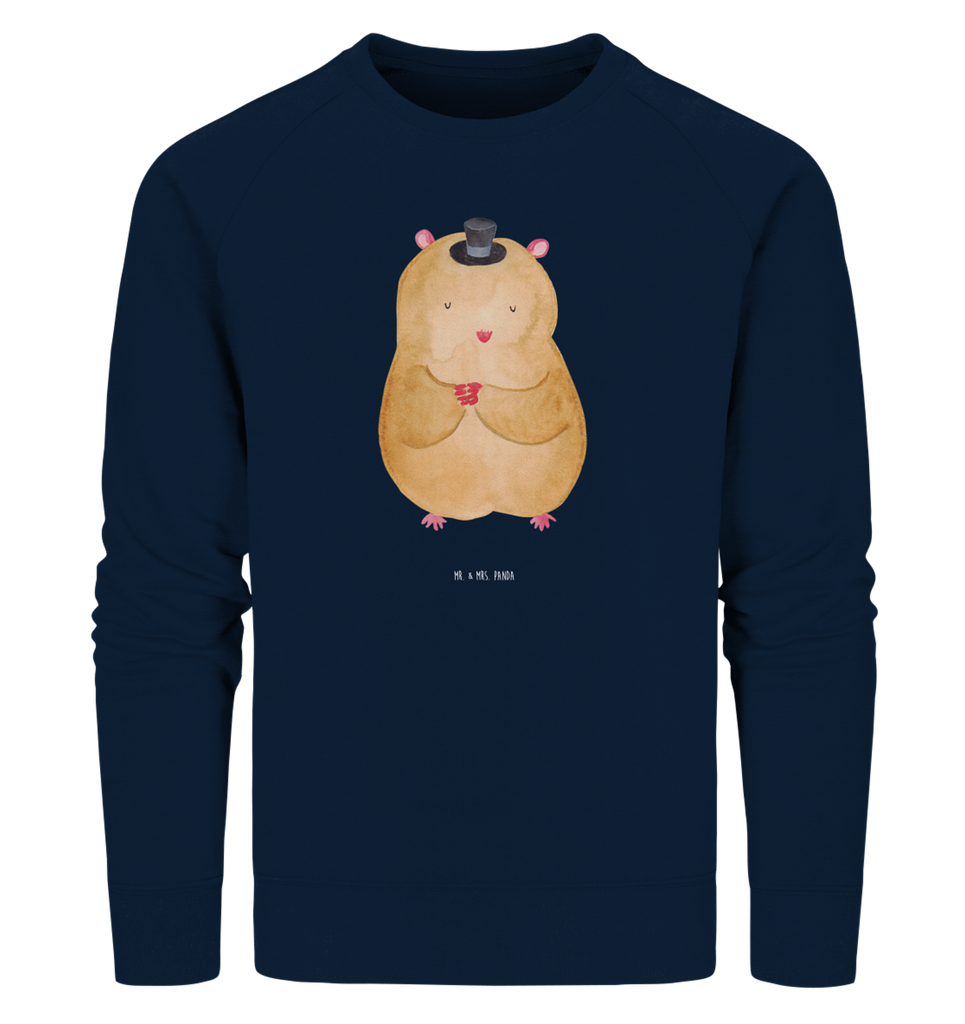 Organic Pullover Hamster mit Hut Pullover, Pullover Männer, Pullover Frauen, Sweatshirt, Sweatshirt Männer, Sweatshirt Frauen, Unisex, Tiermotive, Gute Laune, lustige Sprüche, Tiere, Hamster, Hut, Magier, Zylinder, Zwerghamster, Zauberer, Houdini