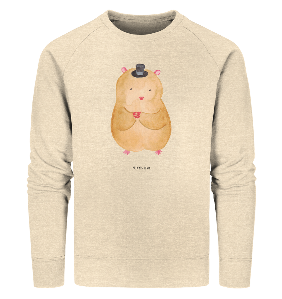 Organic Pullover Hamster mit Hut Pullover, Pullover Männer, Pullover Frauen, Sweatshirt, Sweatshirt Männer, Sweatshirt Frauen, Unisex, Tiermotive, Gute Laune, lustige Sprüche, Tiere, Hamster, Hut, Magier, Zylinder, Zwerghamster, Zauberer, Houdini