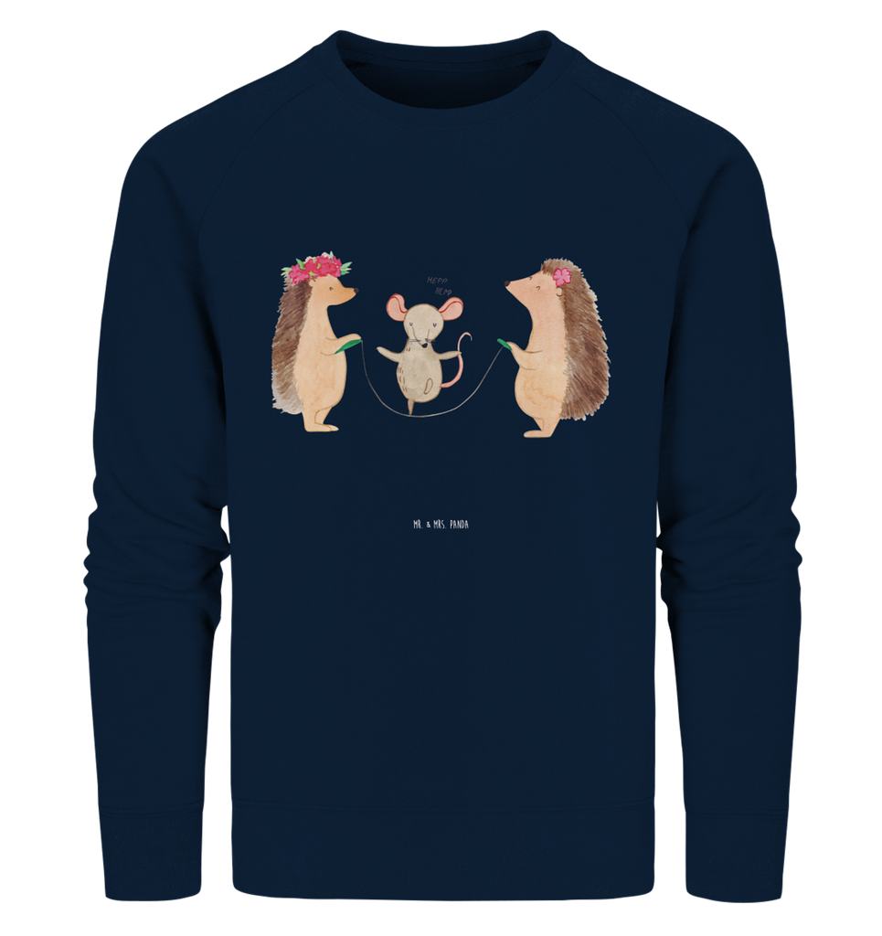Organic Pullover Igel Seilhüpfen Pullover, Pullover Männer, Pullover Frauen, Sweatshirt, Sweatshirt Männer, Sweatshirt Frauen, Unisex, Tiermotive, Gute Laune, lustige Sprüche, Tiere, Igel, Maus, Seilspringen, Seilhüpfen, Kinder, Kindergarten