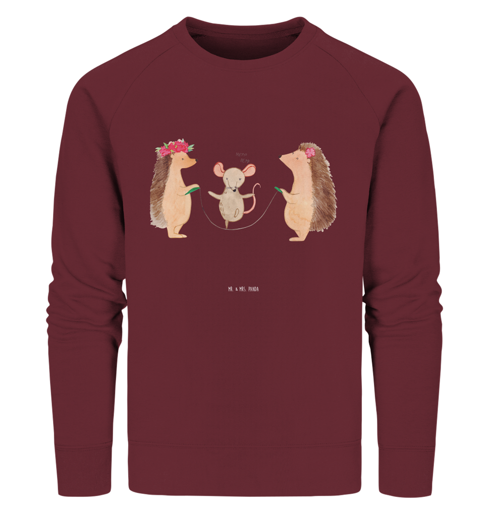Organic Pullover Igel Seilhüpfen Pullover, Pullover Männer, Pullover Frauen, Sweatshirt, Sweatshirt Männer, Sweatshirt Frauen, Unisex, Tiermotive, Gute Laune, lustige Sprüche, Tiere, Igel, Maus, Seilspringen, Seilhüpfen, Kinder, Kindergarten