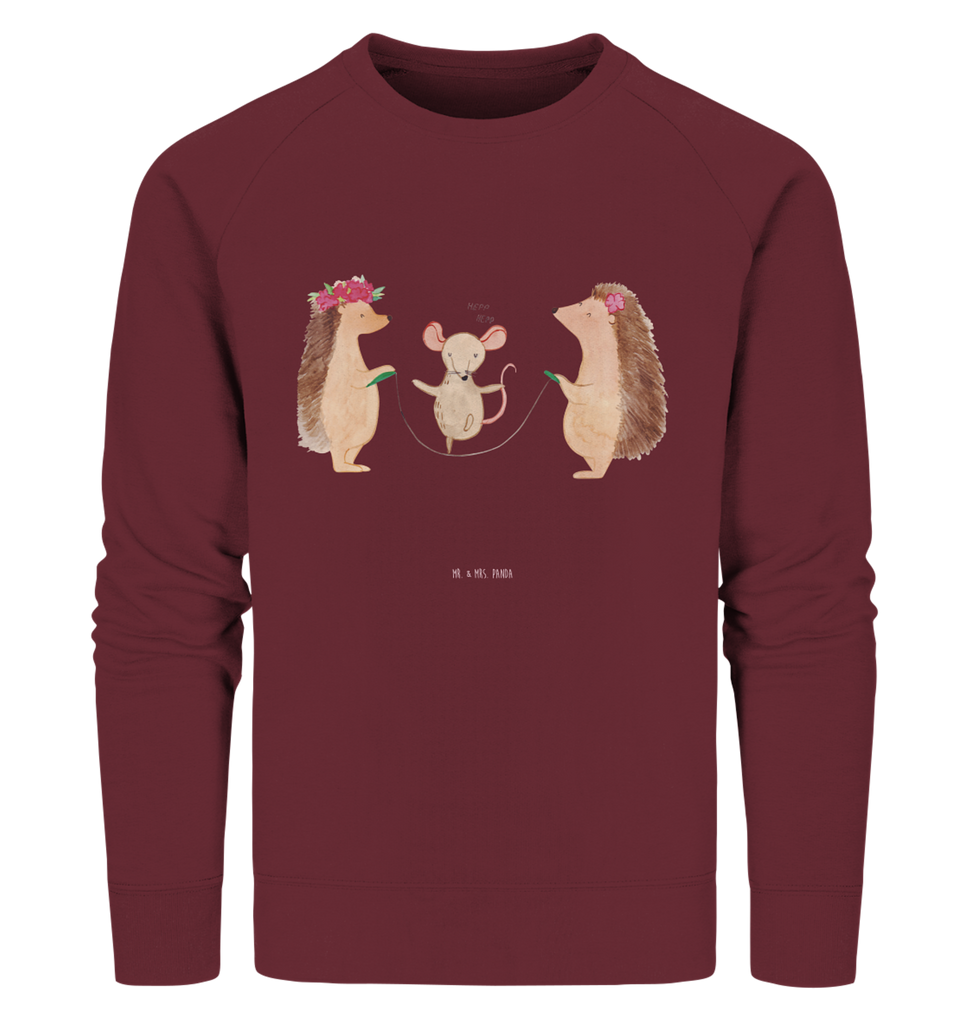 Organic Pullover Igel Seilhüpfen Pullover, Pullover Männer, Pullover Frauen, Sweatshirt, Sweatshirt Männer, Sweatshirt Frauen, Unisex, Tiermotive, Gute Laune, lustige Sprüche, Tiere, Igel, Maus, Seilspringen, Seilhüpfen, Kinder, Kindergarten