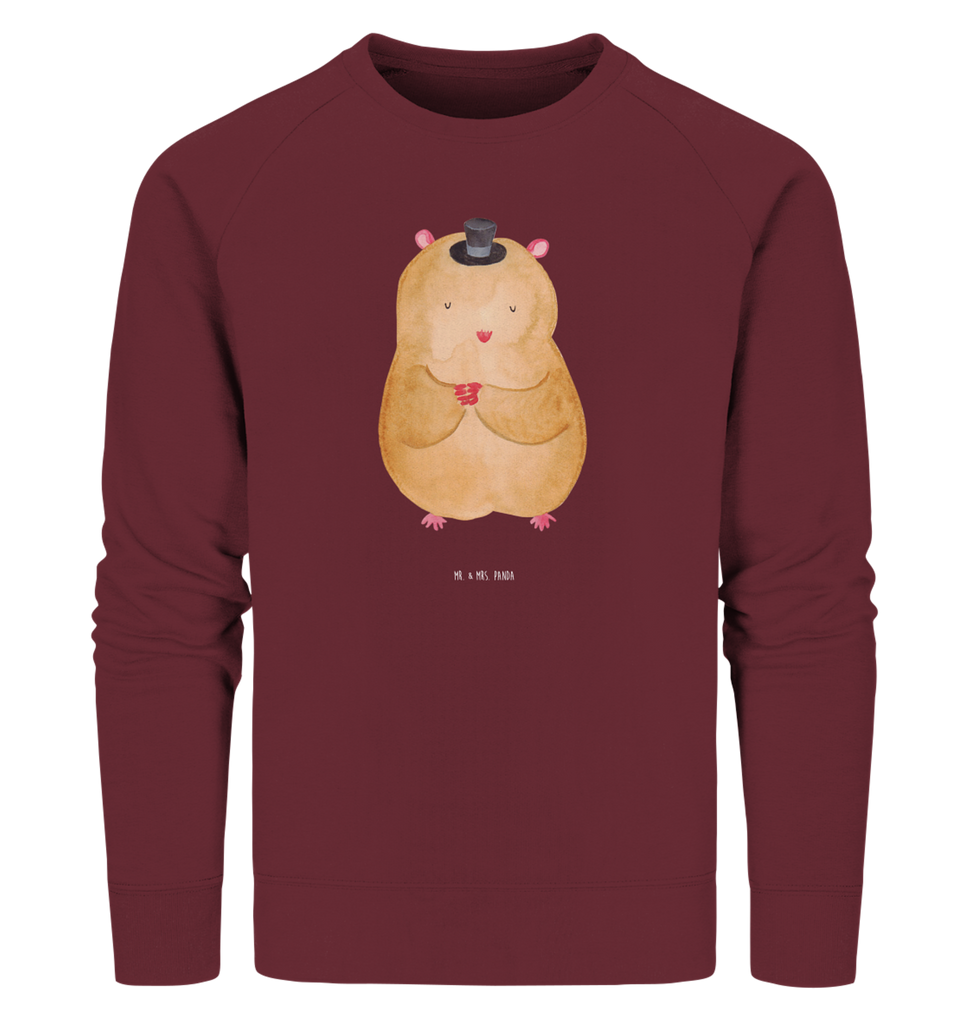 Organic Pullover Hamster mit Hut Pullover, Pullover Männer, Pullover Frauen, Sweatshirt, Sweatshirt Männer, Sweatshirt Frauen, Unisex, Tiermotive, Gute Laune, lustige Sprüche, Tiere, Hamster, Hut, Magier, Zylinder, Zwerghamster, Zauberer, Houdini