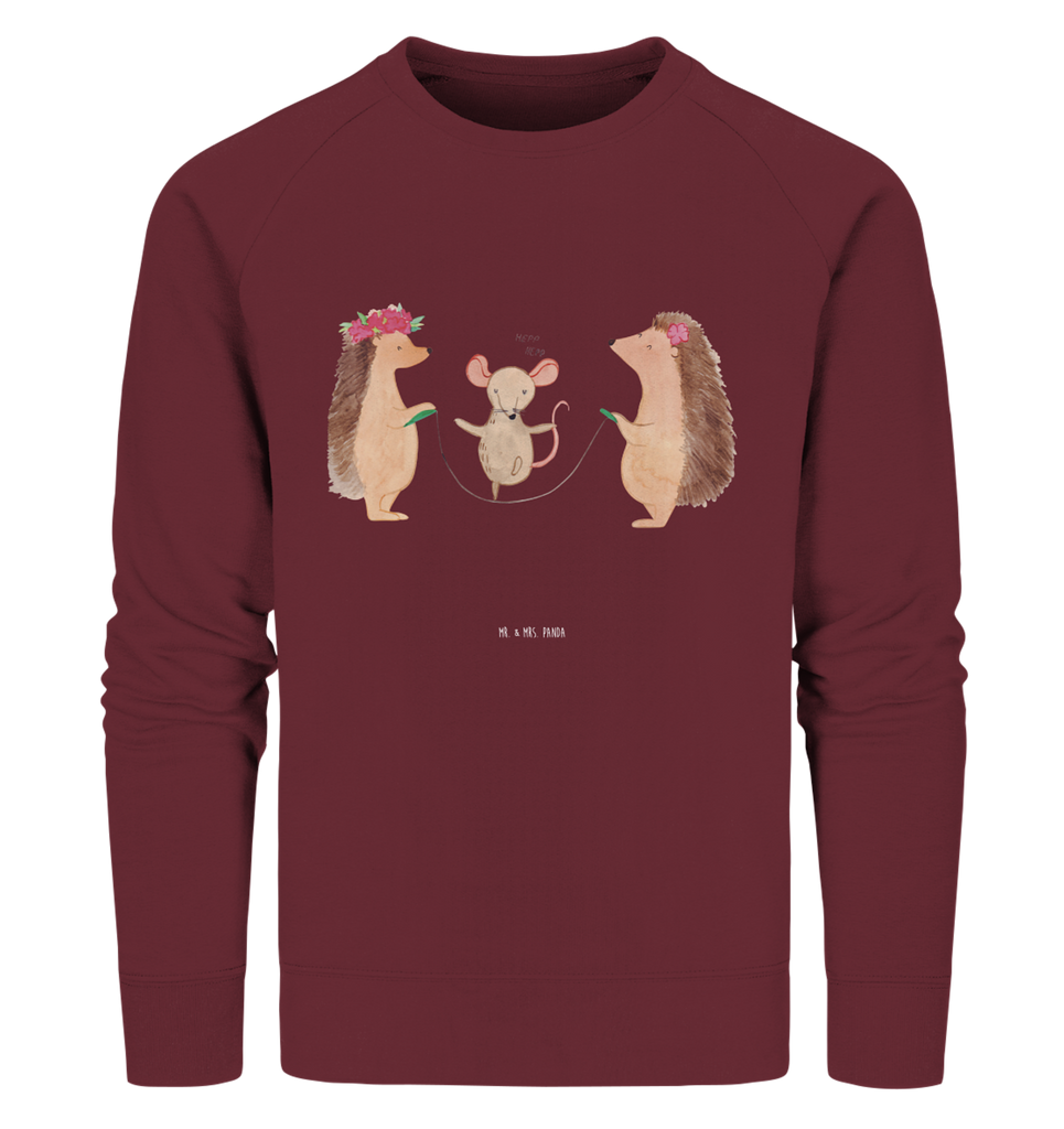 Organic Pullover Igel Seilhüpfen Pullover, Pullover Männer, Pullover Frauen, Sweatshirt, Sweatshirt Männer, Sweatshirt Frauen, Unisex, Tiermotive, Gute Laune, lustige Sprüche, Tiere, Igel, Maus, Seilspringen, Seilhüpfen, Kinder, Kindergarten