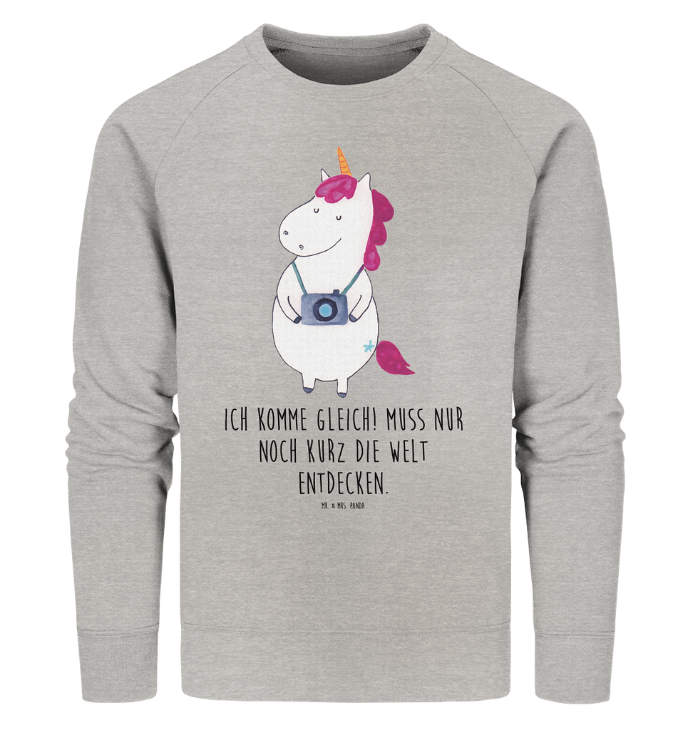 Organic Pullover Einhorn Fotograf Pullover, Pullover Männer, Pullover Frauen, Sweatshirt, Sweatshirt Männer, Sweatshirt Frauen, Unisex, Einhorn, Einhörner, Einhorn Deko, Pegasus, Unicorn, Fotograf, Fotografie, Kamera, Reisen, Weltreise, Weltenbummler, Urlaub, Tourist, Kurztrip, Reise, Städtereise