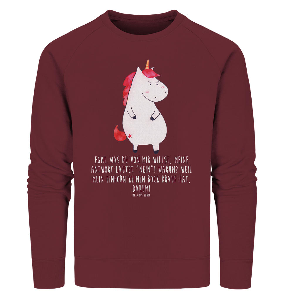 Organic Pullover Einhorn wütend Pullover, Pullover Männer, Pullover Frauen, Sweatshirt, Sweatshirt Männer, Sweatshirt Frauen, Unisex, Einhorn, Einhörner, Einhorn Deko, Pegasus, Unicorn, Realität, Ansage, lustlos, nein, Büro, Arbeit, wütend, dumme Fragen, lustig, Spaß, Geschenk