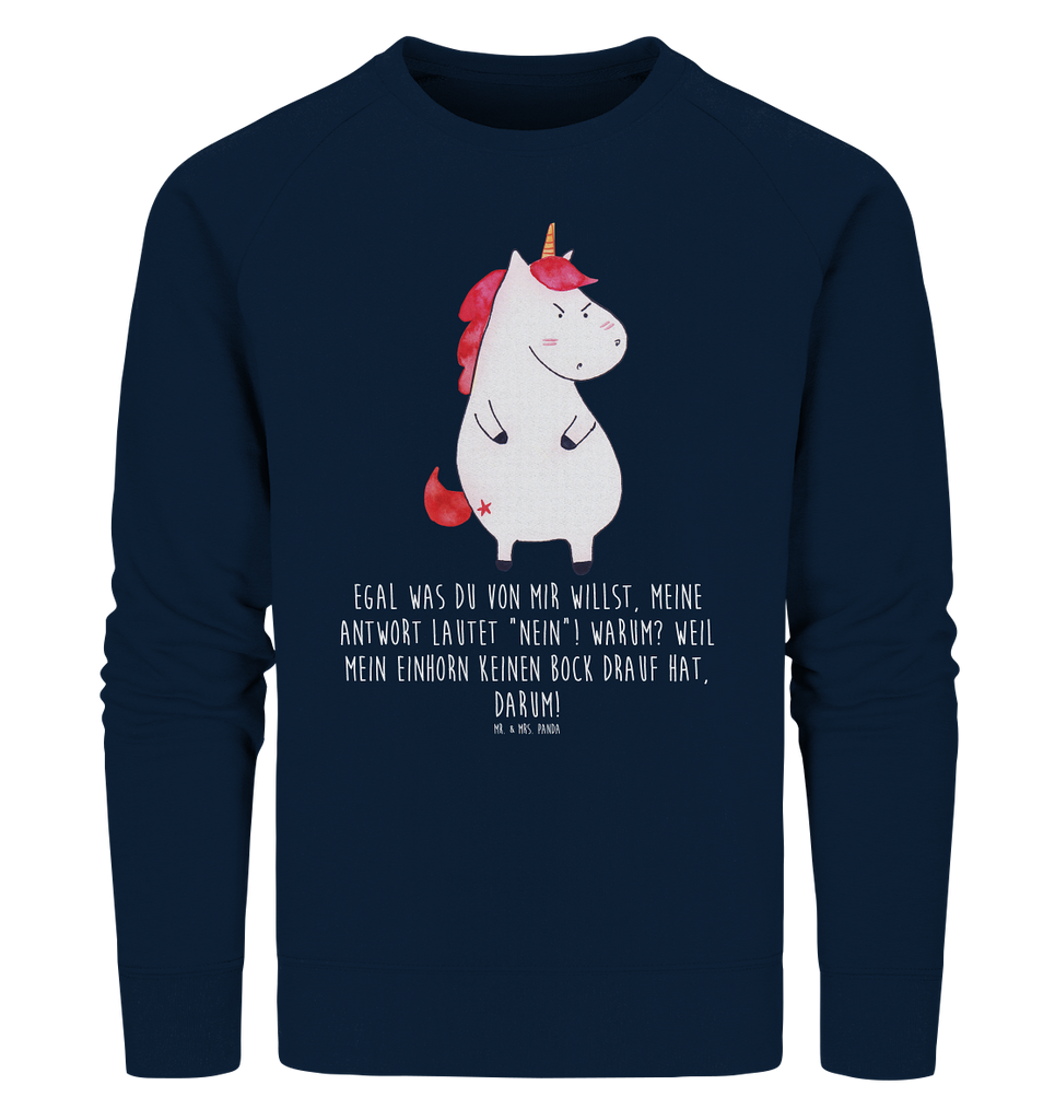 Organic Pullover Einhorn wütend Pullover, Pullover Männer, Pullover Frauen, Sweatshirt, Sweatshirt Männer, Sweatshirt Frauen, Unisex, Einhorn, Einhörner, Einhorn Deko, Pegasus, Unicorn, Realität, Ansage, lustlos, nein, Büro, Arbeit, wütend, dumme Fragen, lustig, Spaß, Geschenk