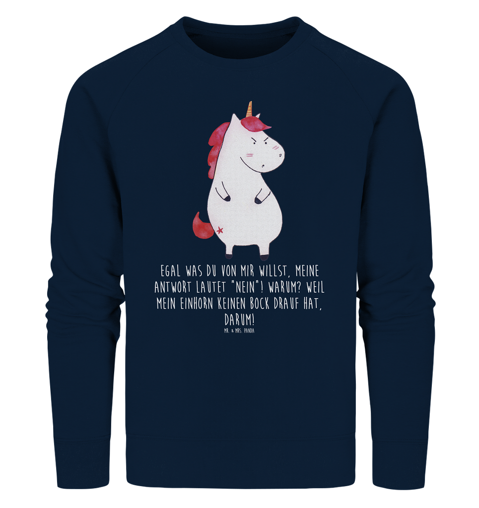 Organic Pullover Einhorn wütend Pullover, Pullover Männer, Pullover Frauen, Sweatshirt, Sweatshirt Männer, Sweatshirt Frauen, Unisex, Einhorn, Einhörner, Einhorn Deko, Pegasus, Unicorn, Realität, Ansage, lustlos, nein, Büro, Arbeit, wütend, dumme Fragen, lustig, Spaß, Geschenk