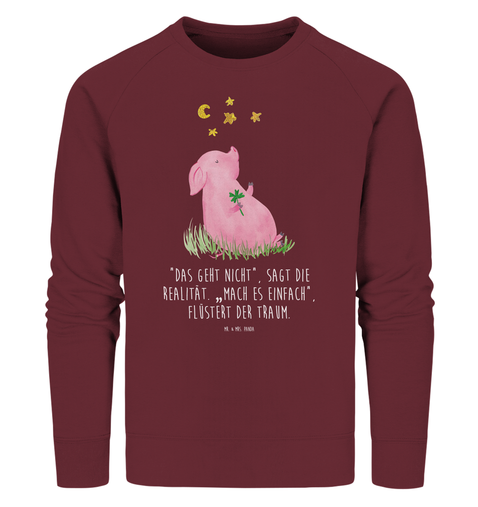 Organic Pullover Glücksschwein Pullover, Pullover Männer, Pullover Frauen, Sweatshirt, Sweatshirt Männer, Sweatshirt Frauen, Unisex, süße Tiermotive, gute Laune, lustige Sprüche, Tiere, Glücksschwein. Glück, Schwein, Schweinchen, Sterne, Sernchen, Ziele, Träume, Motivation, Glücksbringer