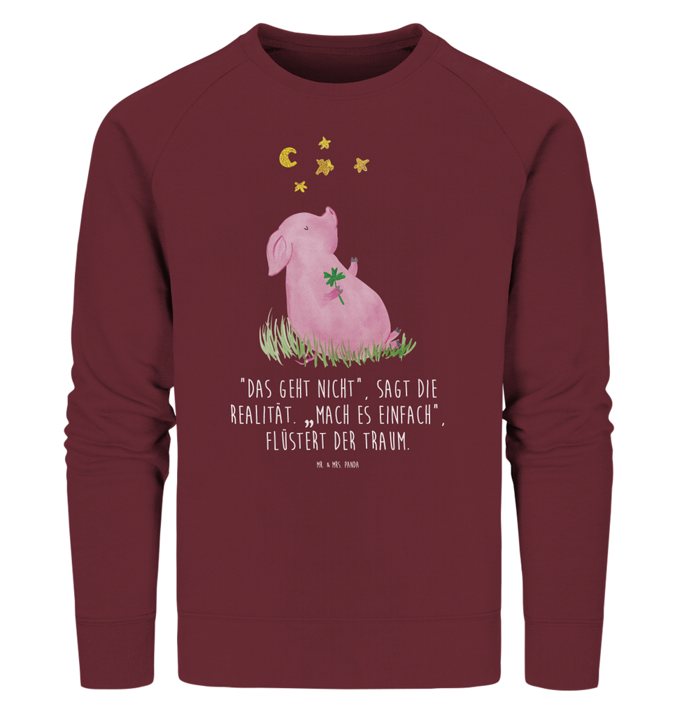 Organic Pullover Glücksschwein Pullover, Pullover Männer, Pullover Frauen, Sweatshirt, Sweatshirt Männer, Sweatshirt Frauen, Unisex, süße Tiermotive, gute Laune, lustige Sprüche, Tiere, Glücksschwein. Glück, Schwein, Schweinchen, Sterne, Sernchen, Ziele, Träume, Motivation, Glücksbringer
