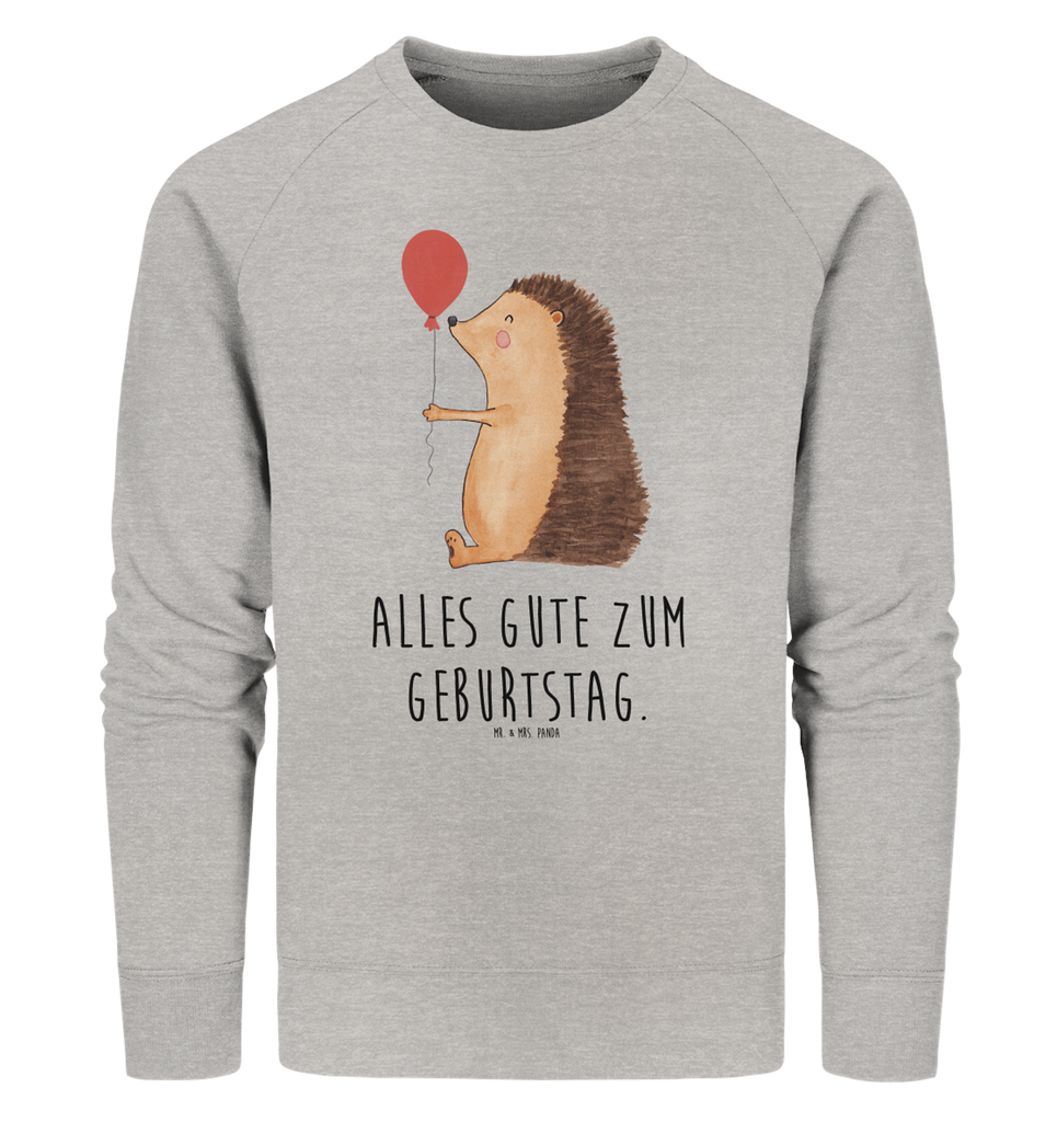 Organic Pullover Igel mit Luftballon Pullover, Pullover Männer, Pullover Frauen, Sweatshirt, Sweatshirt Männer, Sweatshirt Frauen, Unisex, Tiermotive, Gute Laune, lustige Sprüche, Tiere, Igel, Geburtstag, Herzlichen Glückwunsch, Glückwunsch, Geburtstagskind, Ballon, Happy Birthday