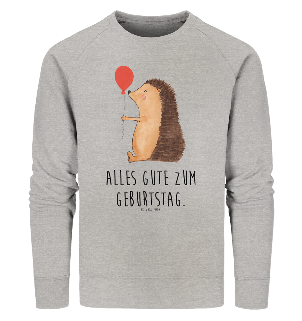 Organic Pullover Igel mit Luftballon Pullover, Pullover Männer, Pullover Frauen, Sweatshirt, Sweatshirt Männer, Sweatshirt Frauen, Unisex, Tiermotive, Gute Laune, lustige Sprüche, Tiere, Igel, Geburtstag, Herzlichen Glückwunsch, Glückwunsch, Geburtstagskind, Ballon, Happy Birthday