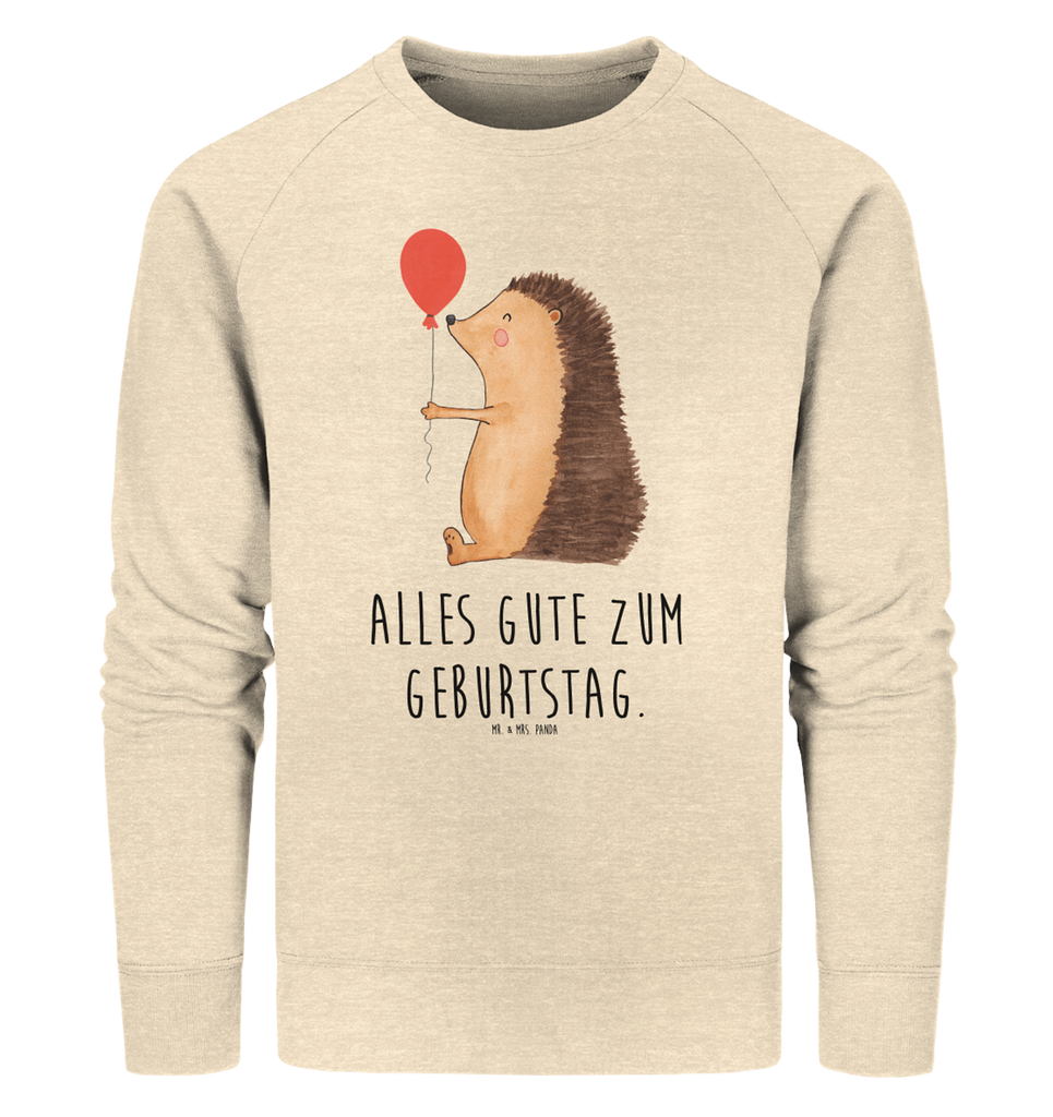 Organic Pullover Igel mit Luftballon Pullover, Pullover Männer, Pullover Frauen, Sweatshirt, Sweatshirt Männer, Sweatshirt Frauen, Unisex, Tiermotive, Gute Laune, lustige Sprüche, Tiere, Igel, Geburtstag, Herzlichen Glückwunsch, Glückwunsch, Geburtstagskind, Ballon, Happy Birthday