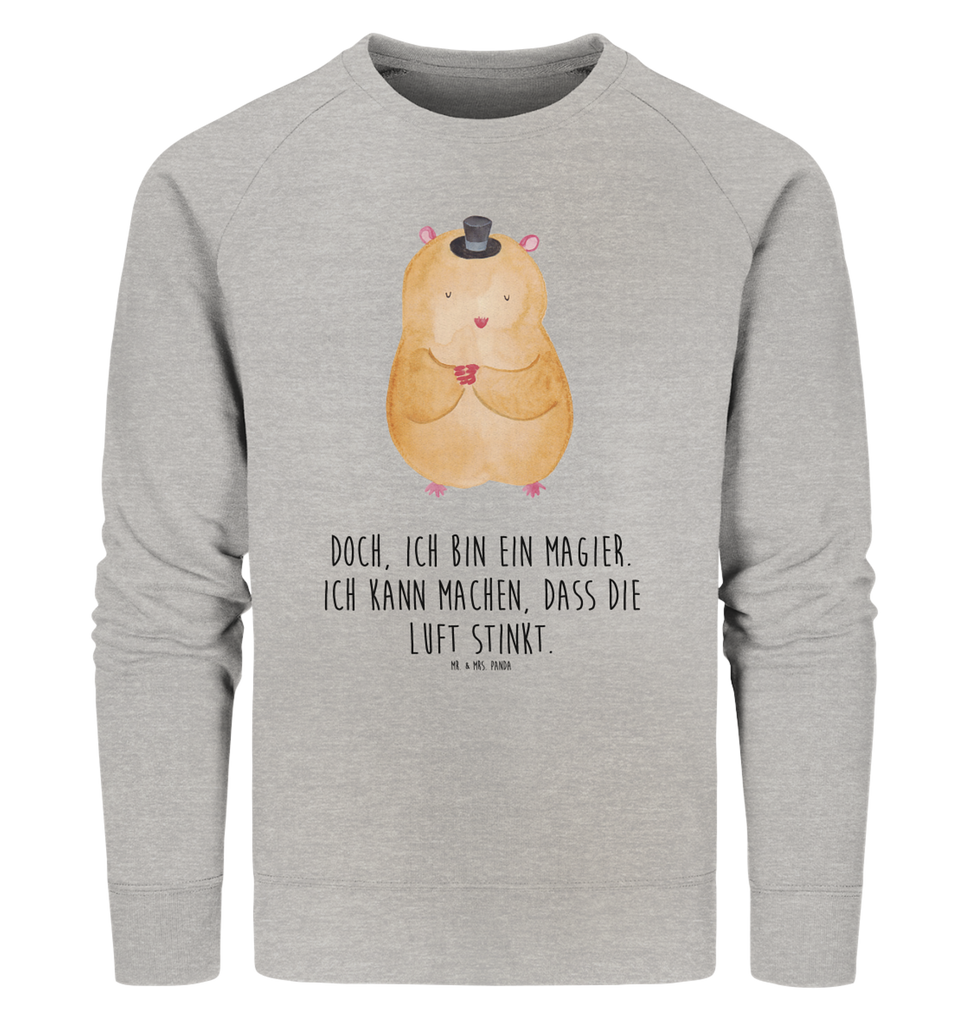 Organic Pullover Hamster mit Hut Pullover, Pullover Männer, Pullover Frauen, Sweatshirt, Sweatshirt Männer, Sweatshirt Frauen, Unisex, Tiermotive, Gute Laune, lustige Sprüche, Tiere, Hamster, Hut, Magier, Zylinder, Zwerghamster, Zauberer, Houdini