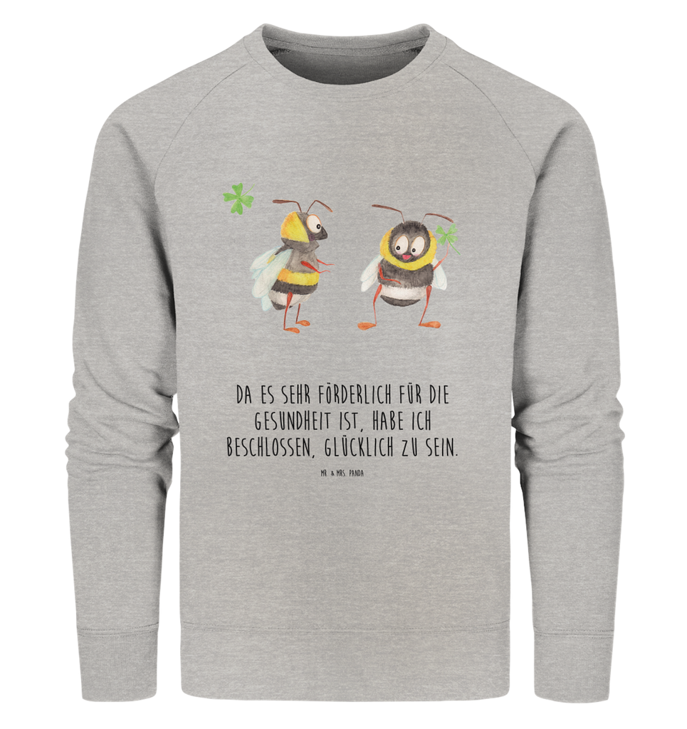Organic Pullover Hummeln mit Kleeblatt Pullover, Pullover Männer, Pullover Frauen, Sweatshirt, Sweatshirt Männer, Sweatshirt Frauen, Unisex, Tiermotive, Gute Laune, lustige Sprüche, Tiere, Hummel, Biene, Spruch positiv, Biene Deko, Spruch schön, glücklich sein, glücklich werden, Spruch fröhlich